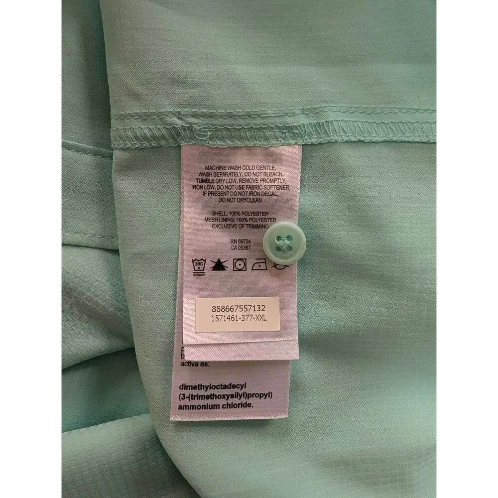 Columbia Mens Omni-Shade Sun Protection Button-up Fishing Shirt Mint Green XXL